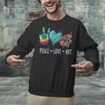 Peace Love Art Painting Palette Art Teacher Unisex Sweatshirt, gift for family, gift for coworker