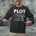 Plot It Builds Character Book Reading Teacher Unisex Sweatshirt, gift for family, gift for coworker Plot It Builds Character Book Reading Teacher Unisex Sweatshirt, gift for family, gift for coworker