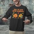 Retro Fall In Love With Learning Autumn Pumpkin Teacher Unisex Sweatshirt, gift for family, gift for coworker Retro Fall In Love With Learning Autumn Pumpkin Teacher Unisex Sweatshirt, gift for family, gift for coworker
