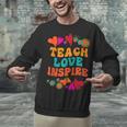 Retro Teach Love Inspire Back To School Teachers Unisex Sweatshirt, gift for family, gift for coworker Retro Teach Love Inspire Back To School Teachers Unisex Sweatshirt, gift for family, gift for coworker