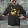 Retro Thankful For Music Floral Music Teacher Thanksgiving Men Women Unisex Sweatshirt, gift for family, gift for coworker