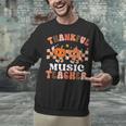 Retro Thankful Music Teacher Pumpkin Fall Thanksgiving Unisex Sweatshirt, gift for family, gift for coworker