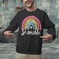 Sé Amable Spanish Bilingual Teacher Be Kind Boho Rainbow Unisex Sweatshirt, gift for family, gift for coworker Sé Amable Spanish Bilingual Teacher Be Kind Boho Rainbow Unisex Sweatshirt, gift for family, gift for coworker