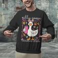 Silly Goose Teacher Club Animal Lover Groovy Teacher Unisex Sweatshirt, Groovy Teacher Sweatshirts, gift for family, gift for coworker