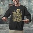 Skeleton Book Floral Skull Halloween Teacher Costume Unisex Sweatshirt, gift for family, gift for coworker