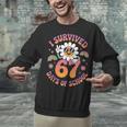 I Survived 67 Days Of School Groovy Retro Teachers Girls Unisex Sweatshirt, gift for family, gift for coworker I Survived 67 Days Of School Groovy Retro Teachers Girls Unisex Sweatshirt, gift for family, gift for coworker