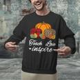 Teach Love Inspire Autumn Fall Plaid Leopard Pumpkin Teacher For Men Women Kids Unisex Sweatshirt, gift for family, gift for coworker