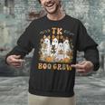 TK Boo Crew Preppy Halloween Floral Ghost TK Teacher Team TK Unisex Sweatshirt, gift for family, gift for coworker