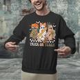 Trick Or Teach Groovy Teacher Halloween Floral Ghost Unisex Sweatshirt, Groovy Teacher Sweatshirts, gift for family, gift for coworker