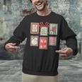 Vintage Preppy Very Merry Teacher Santa Stamps Christmas Unisex Sweatshirt, gift for family, gift for coworker Vintage Preppy Very Merry Teacher Santa Stamps Christmas Unisex Sweatshirt, gift for family, gift for coworker