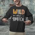 Wild About Speech SLP Leopard Teacher Back To School Kids Unisex Sweatshirt, gift for family, gift for coworker Wild About Speech SLP Leopard Teacher Back To School Kids Unisex Sweatshirt, gift for family, gift for coworker
