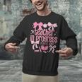 Women Teacher In Progress Coquette Pink Bow Future Teacher Unisex Sweatshirt, Future Teacher Sweatshirts, gift for family, gift for coworker