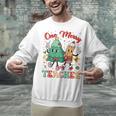 One Merry Teacher Groovy Christmas Tree Pjs Xmas Teacher Unisex Sweatshirt, Groovy Teacher Sweatshirts, gift for family, gift for coworker One Merry Teacher Groovy Christmas Tree Pjs Xmas Teacher Unisex Sweatshirt, Groovy Teacher Sweatshirts, gift for family, gift for coworker