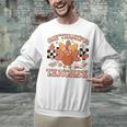 One Thankful Teacher Thanksgiving Retro Groovy Fall Teachers Unisex Sweatshirt, Groovy Teacher Sweatshirts, gift for family, gift for coworker