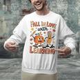 Retro Fall In Love With Learning Autumn Pumpkin Teacher Kids Unisex Sweatshirt, gift for family, gift for coworker Retro Fall In Love With Learning Autumn Pumpkin Teacher Kids Unisex Sweatshirt, gift for family, gift for coworker
