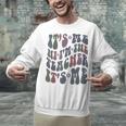 Retro IT'S ME Hi I'm The TEACHER Groovy Testing Squad Pink Unisex Sweatshirt, Groovy Teacher Sweatshirts, gift for family, gift for coworker