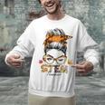 STEM Teacher Messy Bun Fall Vibes Autumn Thanksgiving Men Women Unisex Sweatshirt, gift for family, gift for coworker STEM Teacher Messy Bun Fall Vibes Autumn Thanksgiving Men Women Unisex Sweatshirt, gift for family, gift for coworker