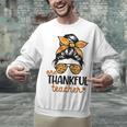 Thanksgiving Shirt Teacher Women Messy Bun Thankful Teacher Unisex Sweatshirt, gift for family, gift for coworker Thanksgiving Shirt Teacher Women Messy Bun Thankful Teacher Unisex Sweatshirt, gift for family, gift for coworker