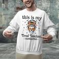 This Is My Tired Teacher Costume Skull Halloween Messy Bun Unisex Sweatshirt, gift for family, gift for coworker This Is My Tired Teacher Costume Skull Halloween Messy Bun Unisex Sweatshirt, gift for family, gift for coworker