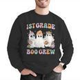 1st Grade Boo Crew Groovy Halloween Floral Ghost Kid Teacher Men Graphic Sweatshirt, Groovy Teacher Sweatshirts, funny gift 1st Grade Boo Crew Groovy Halloween Floral Ghost Kid Teacher Men Graphic Sweatshirt, Groovy Teacher Sweatshirts, funny gift
