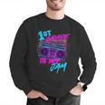 1st Grade Is My Jam Vintage 80s 80's Teacher Student Retro Men Graphic Sweatshirt, funny gift