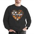 Art Teacher Heart Autumn Thanksgiving Kids Men Graphic Sweatshirt, funny gift