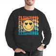 Back To School Groovy Smile Preschool Teachers Students Kids Men Graphic Sweatshirt, funny gift