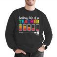 Battery Life Of a Teacher Shirt Thanksgiving Teacher Men Graphic Sweatshirt, funny gift