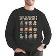 How To Become A Better Reader Animals Reading Teacher Men Graphic Sweatshirt, funny gift