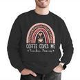 Coffee Gives Me Teacher Powers Leopard Rainbow Teacher Men Graphic Sweatshirt, funny gift Coffee Gives Me Teacher Powers Leopard Rainbow Teacher Men Graphic Sweatshirt, funny gift