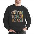 Coffee Teach Repeat Leopard Print Back To School Teachers Men Graphic Sweatshirt, funny gift
