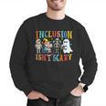Cute Inclusion Isn't Scary Teacher Skeleton Ghost Halloween Men Graphic Sweatshirt, funny gift