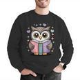 Cute Reading Owl Book Lover Teacher Librarian Bookworm Men Graphic Sweatshirt, funny gift