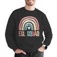 ESL Squad Teacher Crew Team Back To School English Rainbow Men Graphic Sweatshirt, Esl Teacher Sweatshirts, English Teacher Sweatshirts, funny gift
