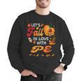 Lets Fall In Love With PE Teacher Thanksgiving Men Graphic Sweatshirt, Pe Teacher Sweatshirts, funny gift
