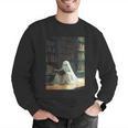 Ghost Library Halloween Book Reading Books Lover Teacher Men Graphic Sweatshirt, funny gift