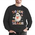 Groovy Halloween Trick Or Teach Retro Floral Ghost Teacher Men Graphic Sweatshirt, Groovy Teacher Sweatshirts, funny gift Groovy Halloween Trick Or Teach Retro Floral Ghost Teacher Men Graphic Sweatshirt, Groovy Teacher Sweatshirts, funny gift
