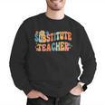 Groovy Substitute Teacher Retro Teacher Back To School Men Graphic Sweatshirt, Groovy Teacher Sweatshirts, funny gift Groovy Substitute Teacher Retro Teacher Back To School Men Graphic Sweatshirt, Groovy Teacher Sweatshirts, funny gift