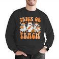 Groovy Teacher Halloween Trick Or Teach Ghost Men Women Kids Men Graphic Sweatshirt, Groovy Teacher Sweatshirts, funny gift Groovy Teacher Halloween Trick Or Teach Ghost Men Women Kids Men Graphic Sweatshirt, Groovy Teacher Sweatshirts, funny gift