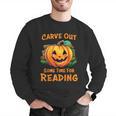 Halloween Teacher Librarian Pumpkin Reading Books Men Women Kids Men Graphic Sweatshirt, funny gift