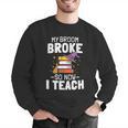 Halloween Teacher Tee My Broom Broke So Now I Teach Men Graphic Sweatshirt, funny gift