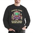 Halloween Teacher Zombie Reading Is Good For Brains Men Graphic Sweatshirt, funny gift Halloween Teacher Zombie Reading Is Good For Brains Men Graphic Sweatshirt, funny gift