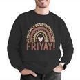 Happy Fri-Yay Friday Lovers Fun Teacher Leopard Rainbow Men Women Girls Kids Men Graphic Sweatshirt, funny gift