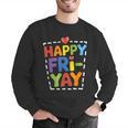 Happy Fri-Yay Teacher Life Weekend Pun Happy Friday Men Graphic Sweatshirt, funny gift