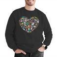Heart Shape Art Teacher And Painting Sketching Artist Men Graphic Sweatshirt, funny gift