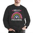 Hello Preschool Teacher Student Girls Rainbow Back To School Men Graphic Sweatshirt, funny gift