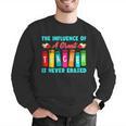 THE INFLUENCE OF A GREAT TEACHER IS NEVER ERASED Teaching For Men Women Girls Kids Men Graphic Sweatshirt, funny gift