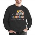 It's A Beautiful Day To Learn Cute Rainbow Boho Teacher Men Graphic Sweatshirt, funny gift