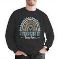 Kindergarten Teacher Leopard Boho Rainbow Back To School Men Graphic Sweatshirt, funny gift