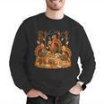 Librarian Turkey Reading Book Fall Thanksgiving Teacher Men Graphic Sweatshirt, funny gift